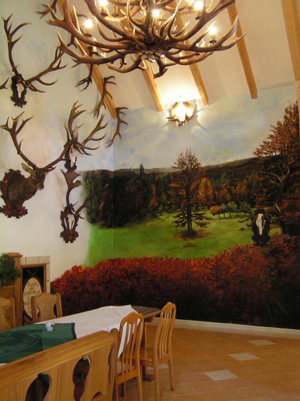 Murals paintings for Trophy room Forest managment shooting area 