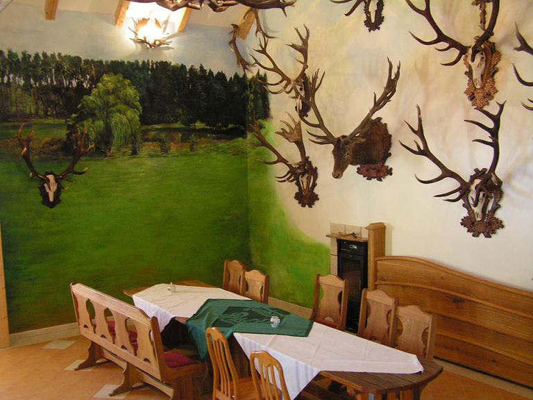 Murals paintings for Trophy room Forest managment shooting area 
